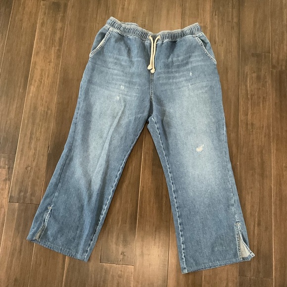 Anthropologie Pilcro And The Letterpress Getaway Pull On Jeans XLP Drawstring - Picture 1 of 7